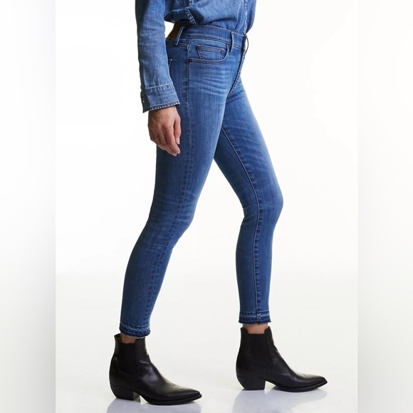 Denim Forum Nico Mid Crop Jeans Medium Lagoon Wash Size 27 - Picture 4 of 10